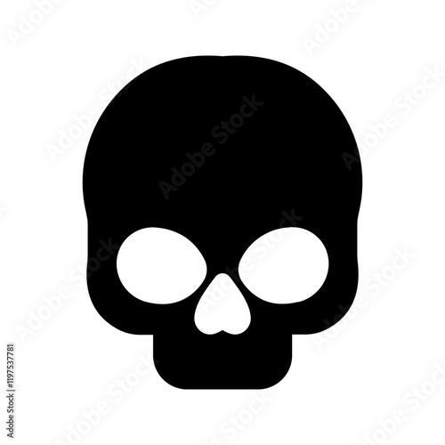 Scull icon color editable on white background