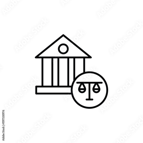 Court judgement icon Flat fill set collection