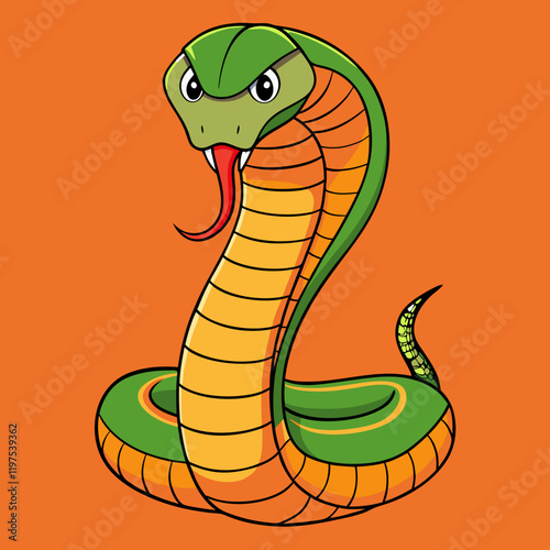 vector illustration of cartoon frog