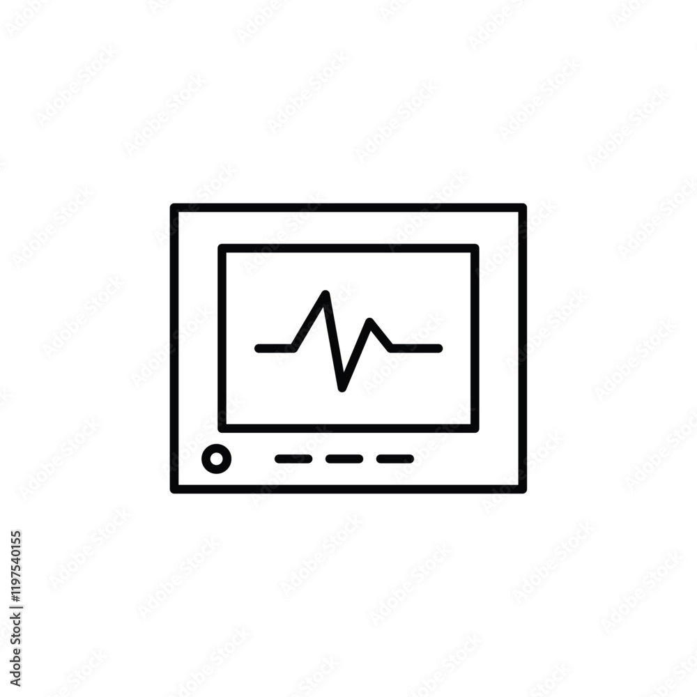 ECG monitor icon Flat fill set collection ECG monitor icon Flat fill set collection