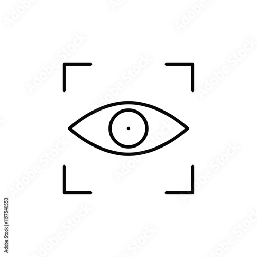 Eye scanner icon Flat fill set collection