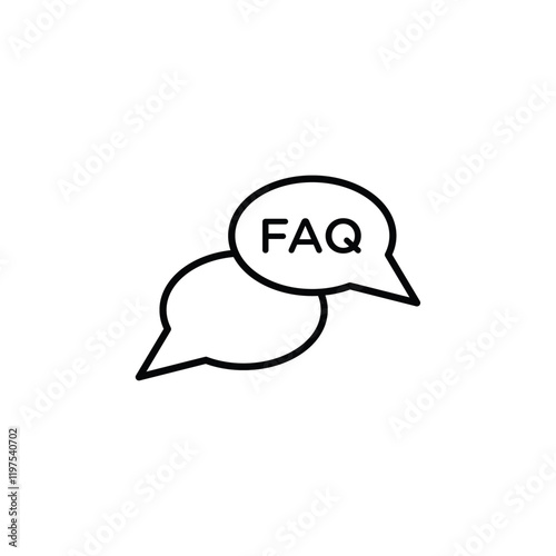 FAQ icon Flat fill set collection