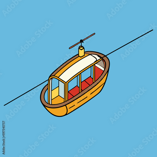 gondola aerial vector illustration