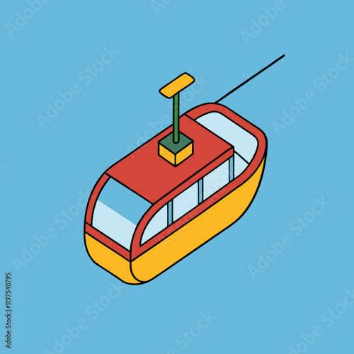 gondola aerial vector illustration
