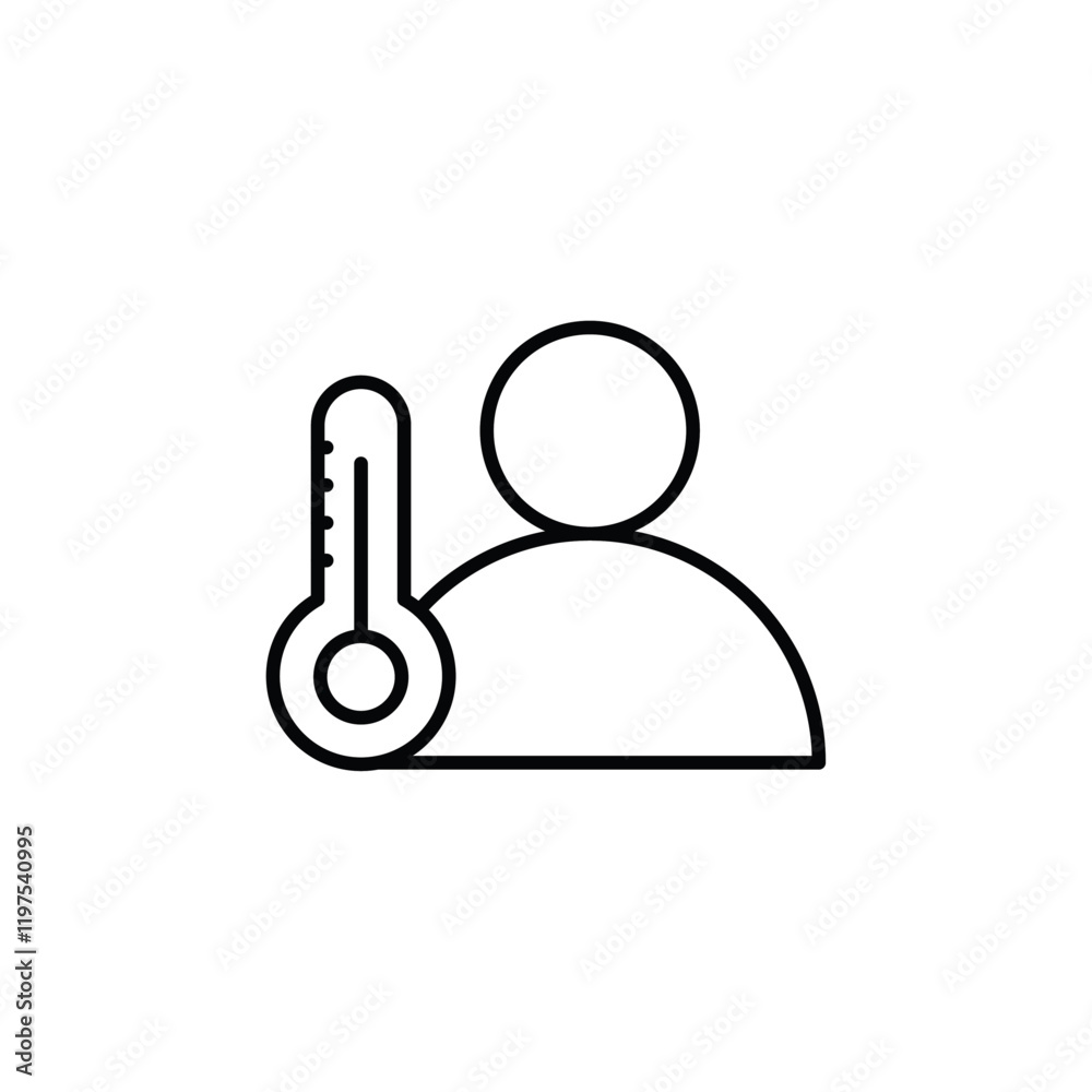 Fever, high temperature icon Flat fill set collection Fever, high temperature icon Flat fill set collection