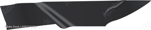 Black insulating tape is being unfolded and creating a curved shape against a clean white background, providing a simple yet striking visual