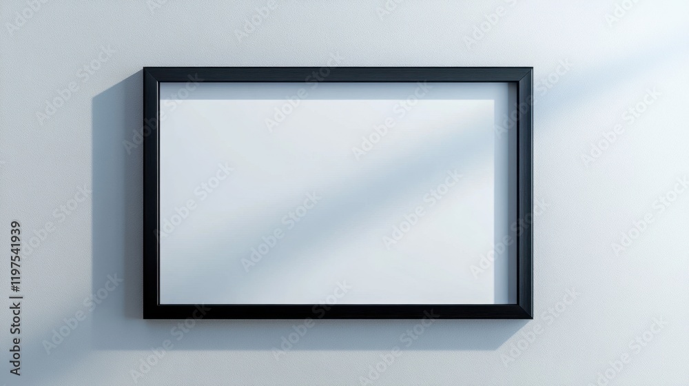 Minimalist Empty Frame on Light Wall with Soft Shadow Effect Minimalist Empty Frame on Light Wall with Soft Shadow Effect