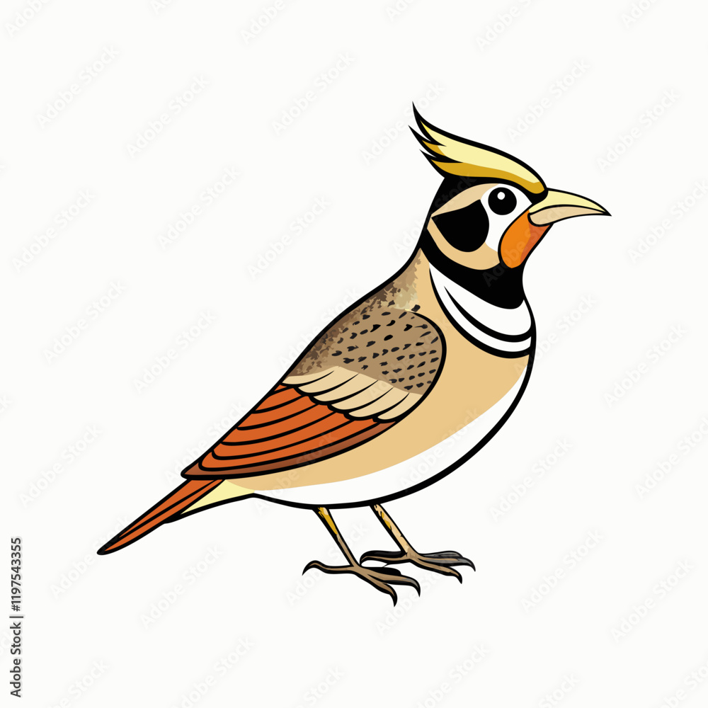 Fototapeta premium vector illustration of a horned lark bird
