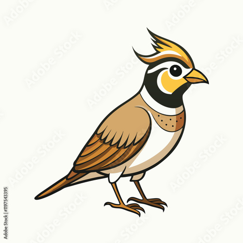 vector illustration of a horned lark bird