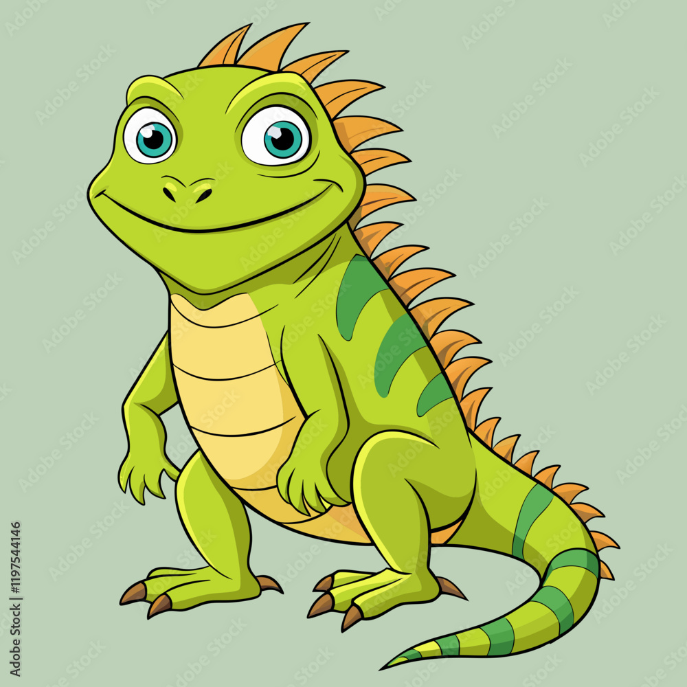 Fototapeta premium iguana cartoon vector