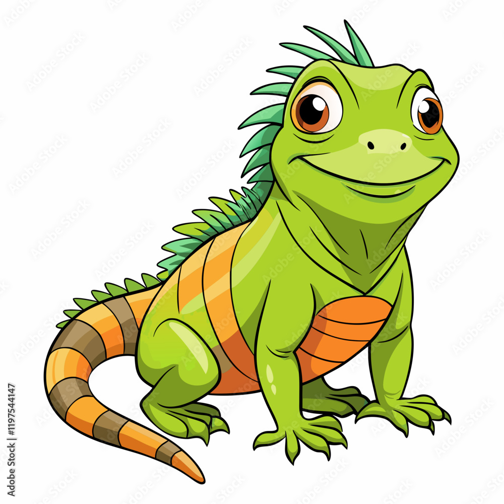 Fototapeta premium iguana cartoon vector