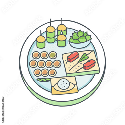 appetizer platter icon, appetizer platter vector illustration-simple illustration of appetizer platter, perfect for appetizer platter logos and themed design 