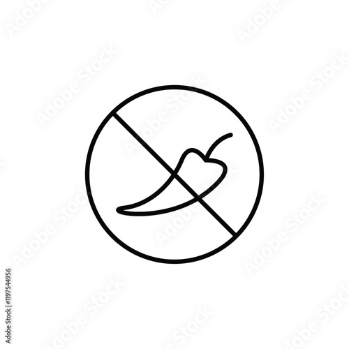 No spicy hot chilli icon Flat fill set collection