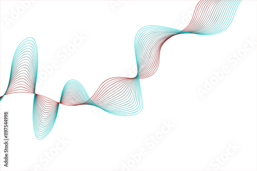 Dynamic particles sound wave flowing, transparent tulle textile on wind
