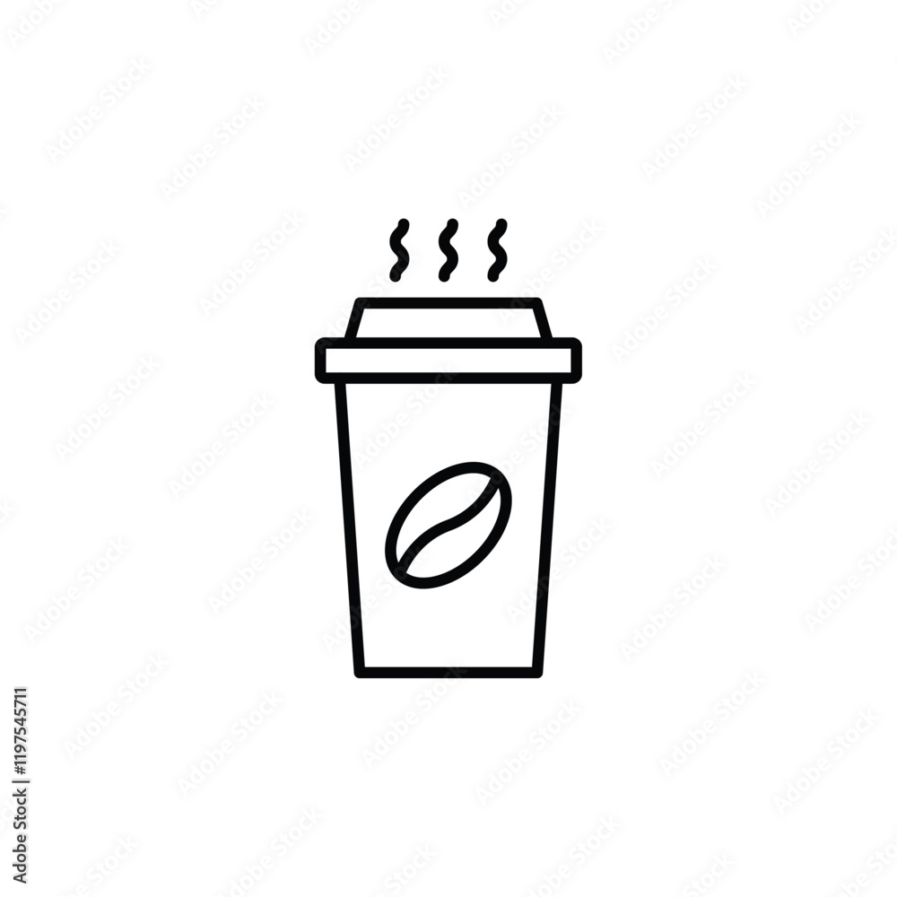 Paper coffee cup icon Flat fill set collection Paper coffee cup icon Flat fill set collection