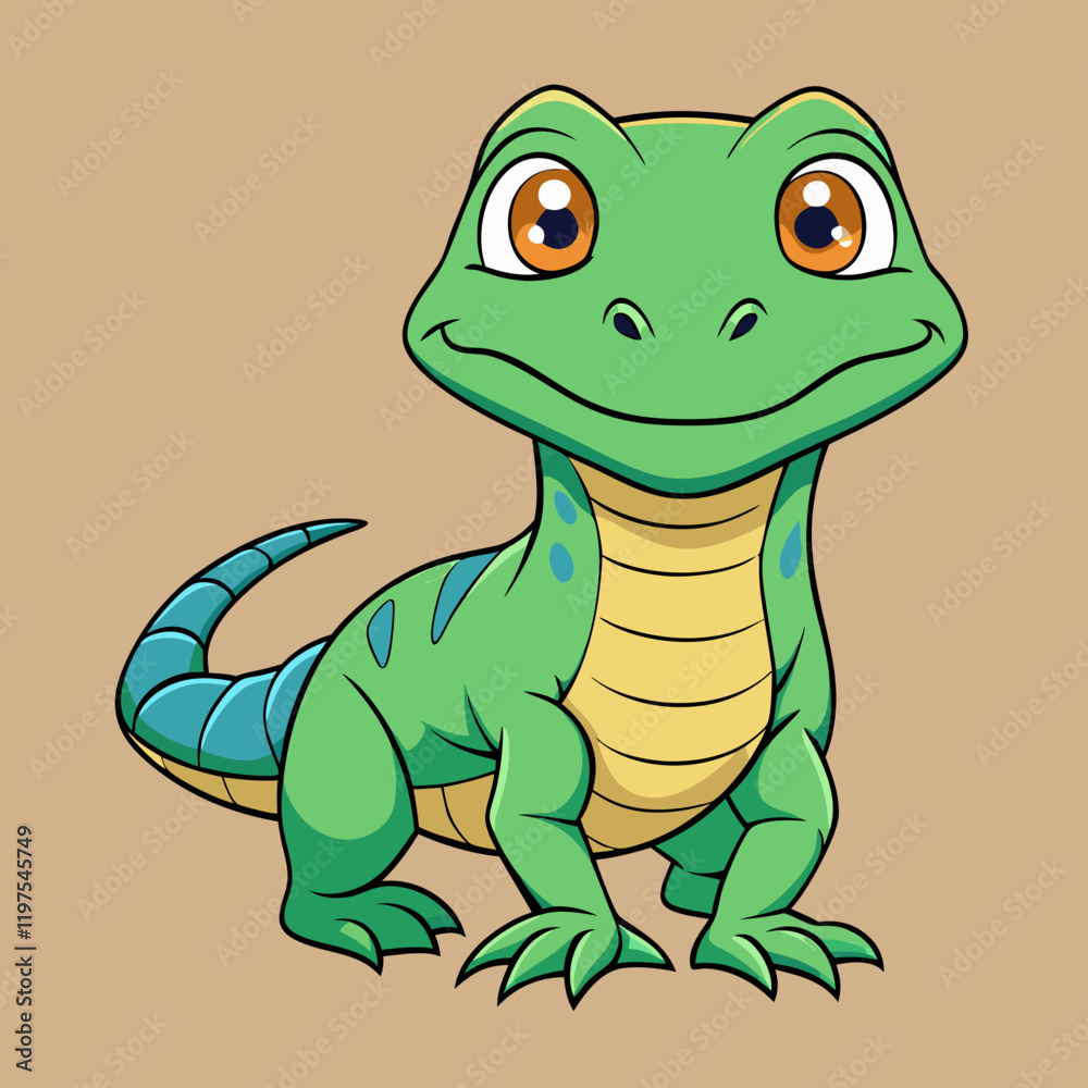 Fototapeta premium komodo dragon vector illustration