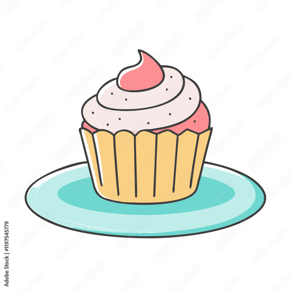 cupcake on plate icon, cupcake on plate vector illustration-simple illustration of cupcake on plate, perfect for cupcake on plate logos and themed design cupcake on plate icon, cupcake on plate vector illustration-simple illustration of cupcake on plate, perfect for cupcake on plate logos and themed design