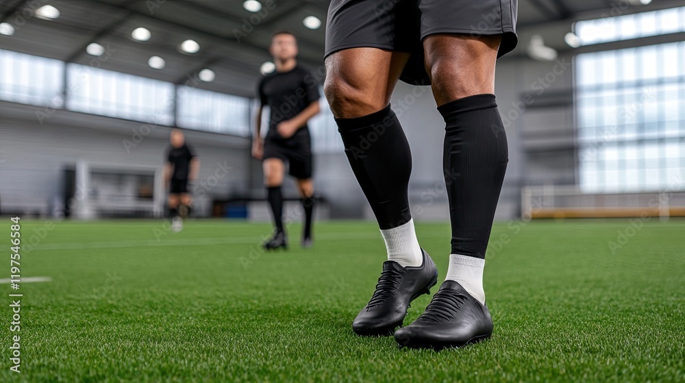 An African American amputee practices training on a sunny day in a grassy field, showcasing determination and resilience in shorts An African American amputee practices training on a sunny day in a grassy field, showcasing determination and resilience in shorts