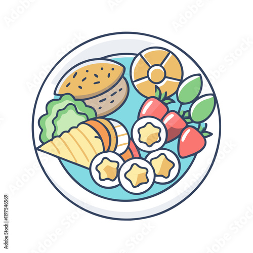 food platter icon, food platter vector illustration-simple illustration of food platter, perfect for food platter logos and themed design 