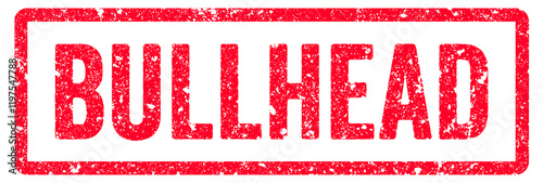Bullhead Stamp Transparent Seal, Red Grunge Bullhead Word Rubber Stamp Seal