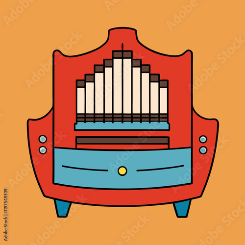 vector illustration of a organ