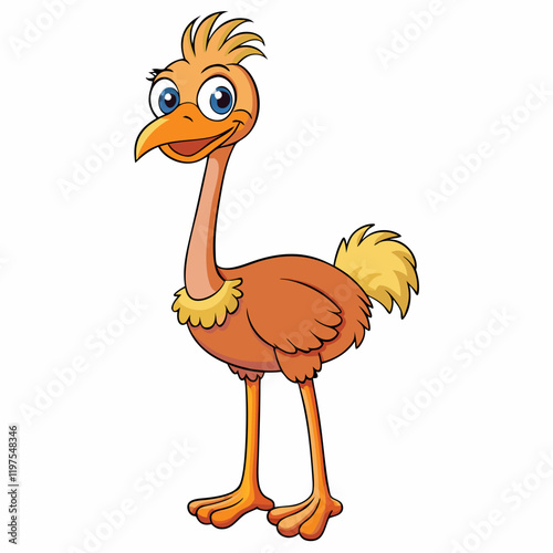 illustration of a cartoon ostrich