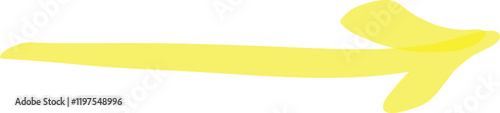 Bright yellow arrow pointing towards the right side, symbolizing direction, movement, progress, and guidance, ideal for presentations, infographics, and web design