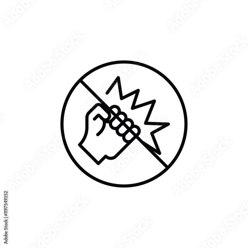 Stop violence icon Flat fill set collection