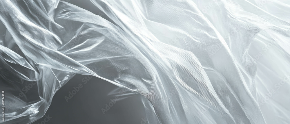 Obraz premium Exploration of transparent plastic textures over abstract art design in contemporary aesthetics