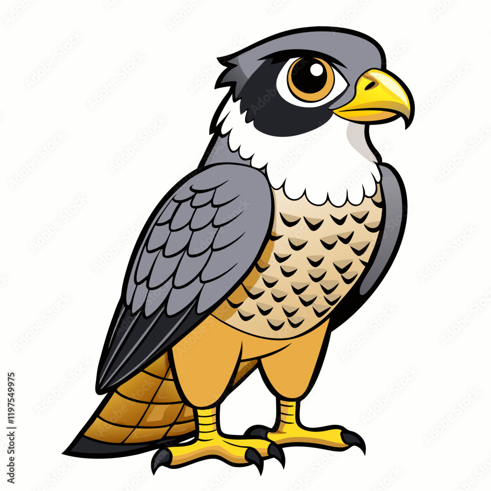 Fototapeta premium peregrine falcon cartoon isolated on white