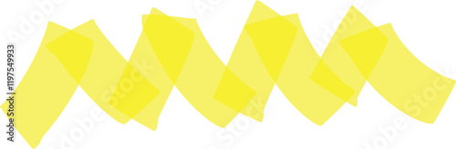 Abstract composition featuring translucent yellow geometric shapes overlapping and creating a wavy, dynamic pattern against a white background, suitable for various design projects