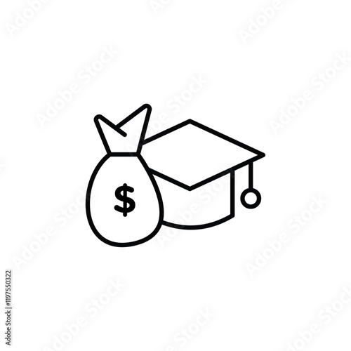 tuition fee icon Flat fill set collection