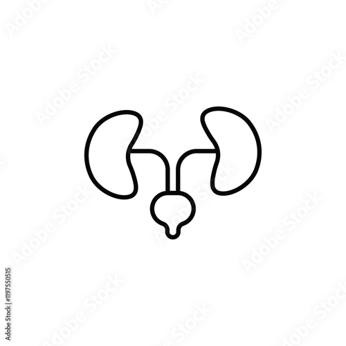 Urinary system icon Flat fill set collection