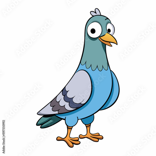 vector illustration of a cartoon pigeon 