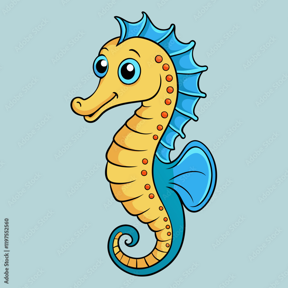Fototapeta premium seahorse cartoon vector