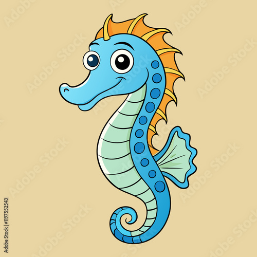 seahorse cartoon vector