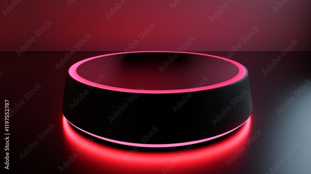 Abstract Red Neon Circle Platform Design Abstract Red Neon Circle Platform Design