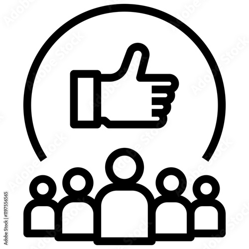 approval outline style icon