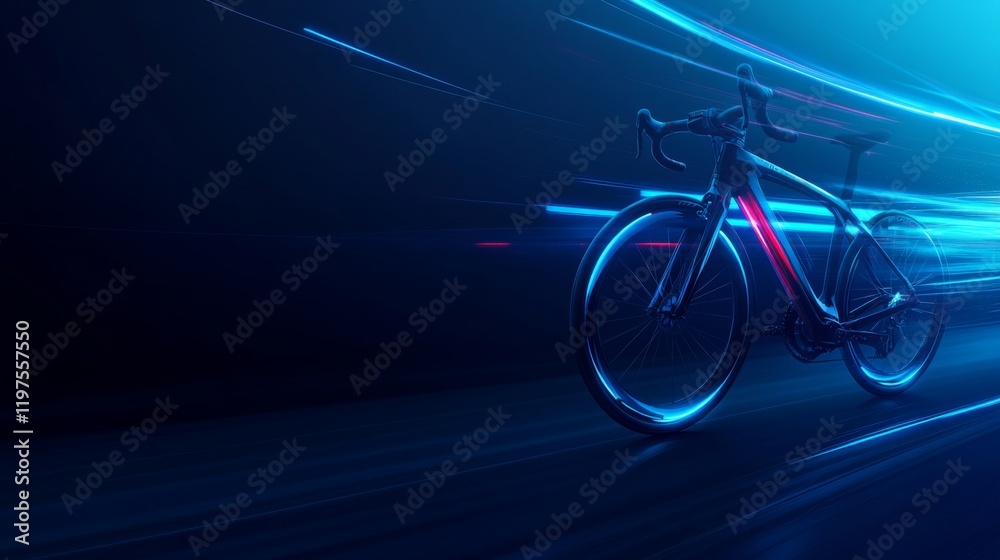 Fototapeta premium Futuristic Electric Bicycle in Motion: Vivid Design