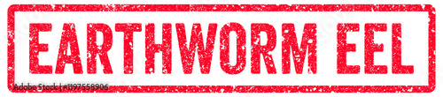 Earthworm Eel Stamp Transparent Seal, Red Grunge Earthworm Eel Word Rubber Stamp Seal