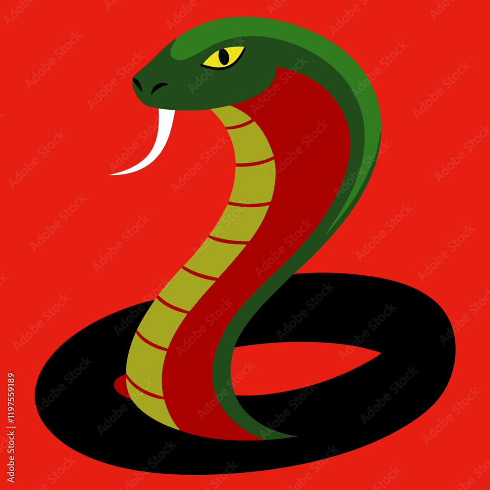 Naklejka premium illustration of a cartoon cobra