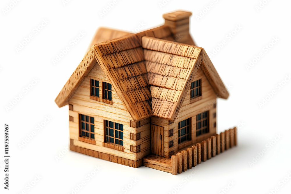 Wooden house model, isolated, home, real estate, design Wooden house model, isolated, home, real estate, design