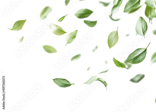 Wallpaper Mural PNG Green petals floating background minimalist leaves. Torontodigital.ca