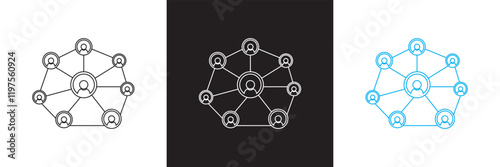 Connect people  icon representing connectivity and unity. Vector emblem featuring interlinked circular shapes . symbolizes teamwork, collaboration, union, cooperation. vector illustration. EPS 10 