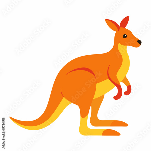 kangaroo vector art on white