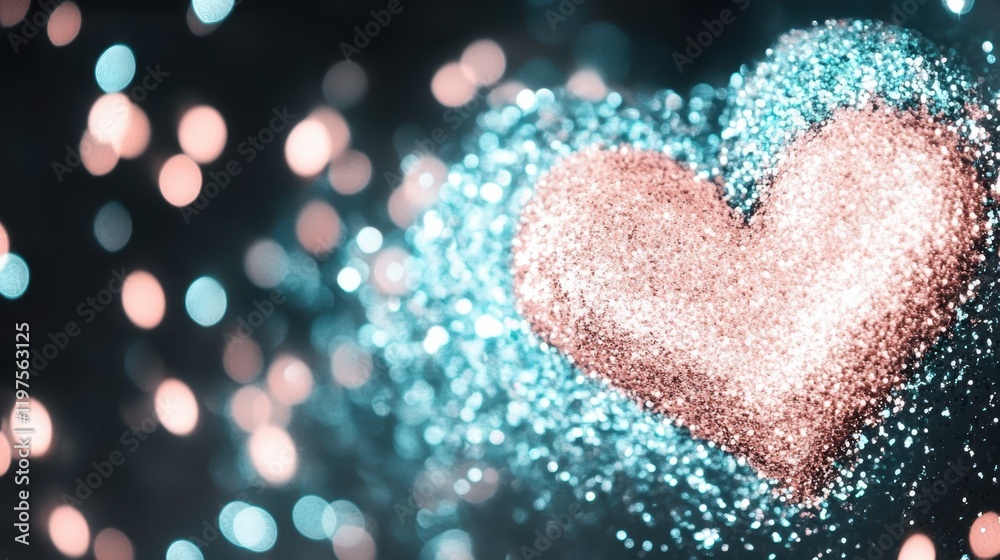 Fototapeta premium A vibrant heart-shaped object stands out against a soft, dreamy backdrop, symbolizing love and affection on Valentine's Day.