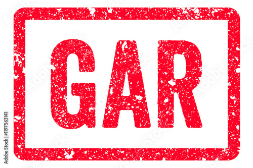 Gar Stamp Transparent Seal, Red Grunge Gar Word Rubber Stamp Seal