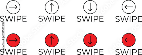 swipe icon set. vector eps10