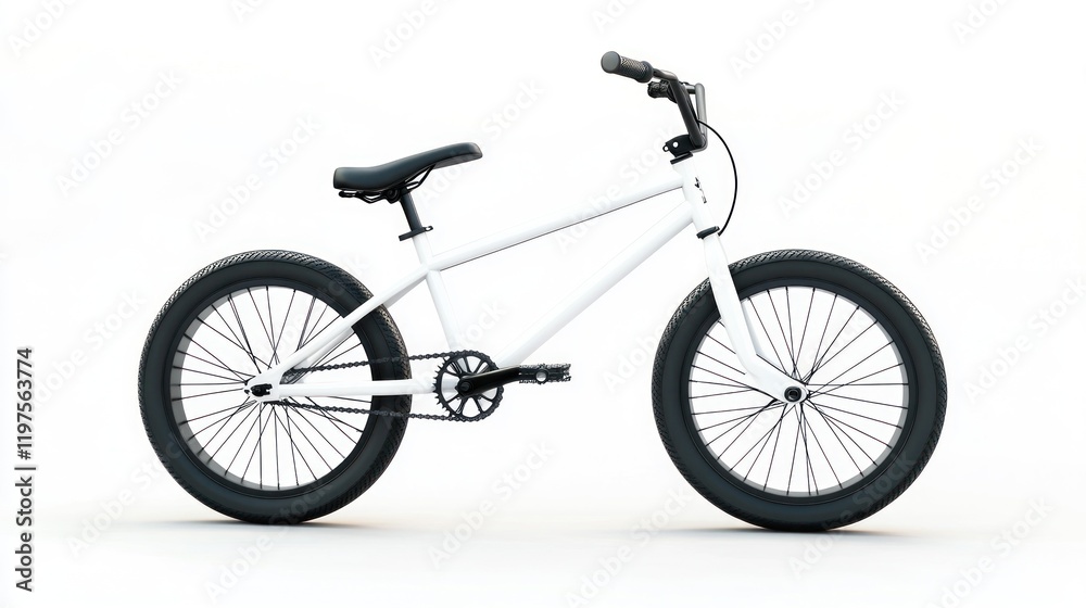 White BMX bike isolated on white background. White BMX bike isolated on white background.
