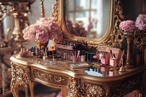 Table with perfumes